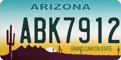 AZ license plate ABK7912