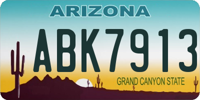 AZ license plate ABK7913