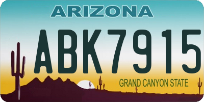 AZ license plate ABK7915