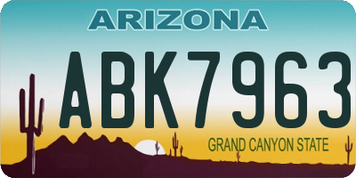 AZ license plate ABK7963