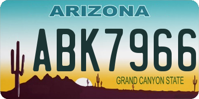 AZ license plate ABK7966