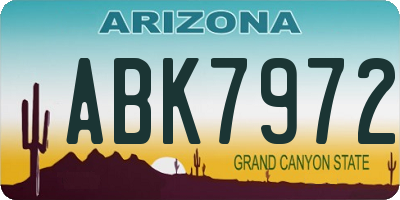 AZ license plate ABK7972