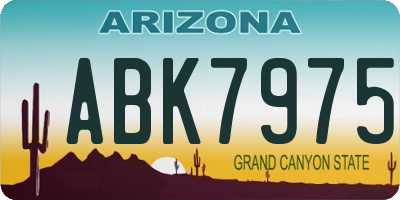 AZ license plate ABK7975