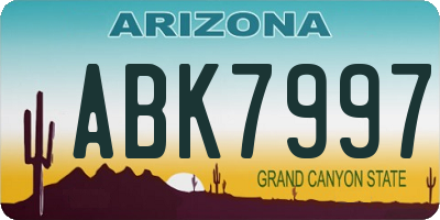 AZ license plate ABK7997