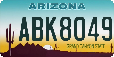AZ license plate ABK8049