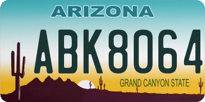 AZ license plate ABK8064