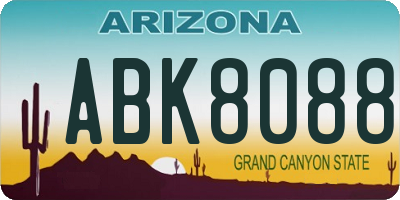 AZ license plate ABK8088