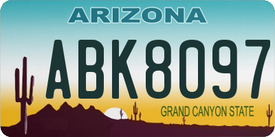 AZ license plate ABK8097