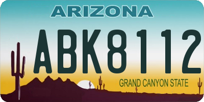 AZ license plate ABK8112