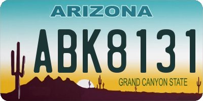 AZ license plate ABK8131
