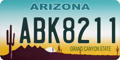 AZ license plate ABK8211