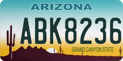 AZ license plate ABK8236