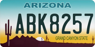 AZ license plate ABK8257