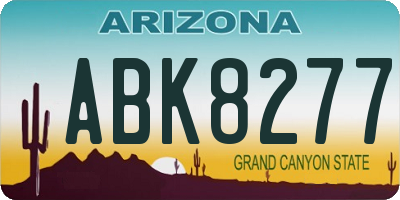 AZ license plate ABK8277