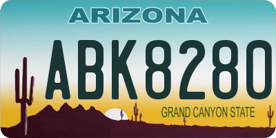 AZ license plate ABK8280