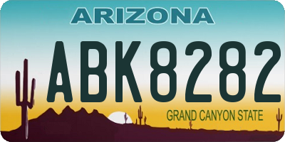 AZ license plate ABK8282