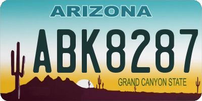 AZ license plate ABK8287