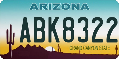 AZ license plate ABK8322