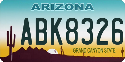 AZ license plate ABK8326