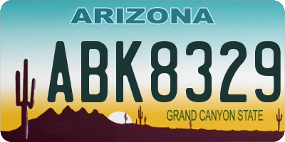 AZ license plate ABK8329