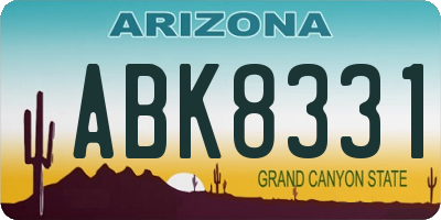 AZ license plate ABK8331