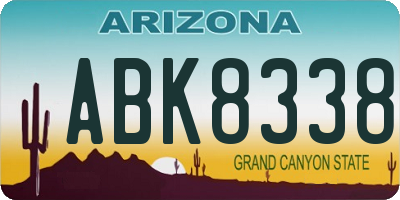 AZ license plate ABK8338