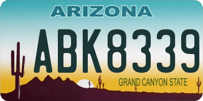 AZ license plate ABK8339