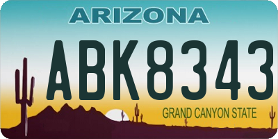 AZ license plate ABK8343