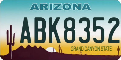 AZ license plate ABK8352