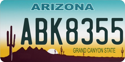 AZ license plate ABK8355