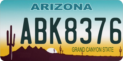 AZ license plate ABK8376