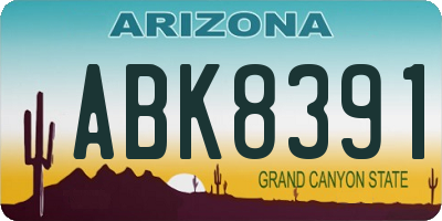 AZ license plate ABK8391
