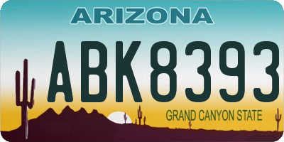 AZ license plate ABK8393