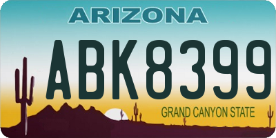 AZ license plate ABK8399