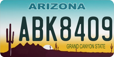 AZ license plate ABK8409