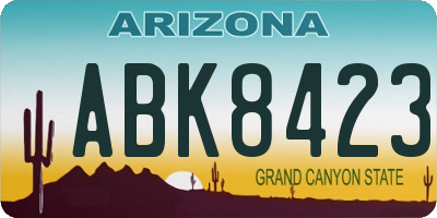 AZ license plate ABK8423