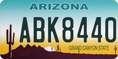 AZ license plate ABK8440