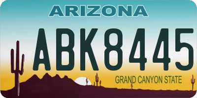 AZ license plate ABK8445