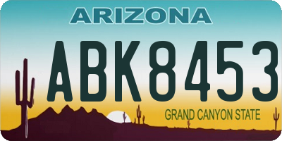 AZ license plate ABK8453