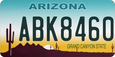 AZ license plate ABK8460