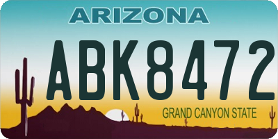 AZ license plate ABK8472