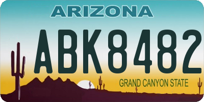 AZ license plate ABK8482