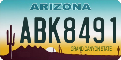AZ license plate ABK8491