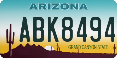 AZ license plate ABK8494