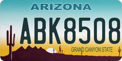 AZ license plate ABK8508