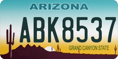 AZ license plate ABK8537