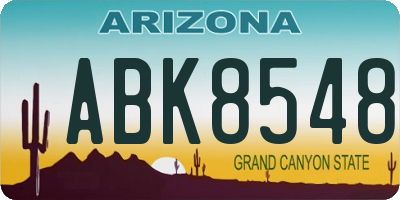 AZ license plate ABK8548
