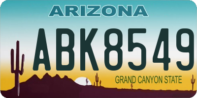 AZ license plate ABK8549