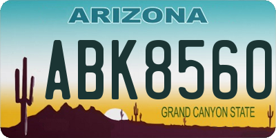 AZ license plate ABK8560