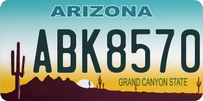 AZ license plate ABK8570